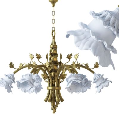 简欧金属铁艺花瓣吊灯