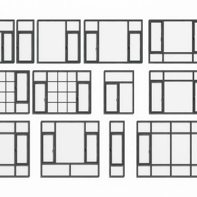 现代铝合金门窗组合