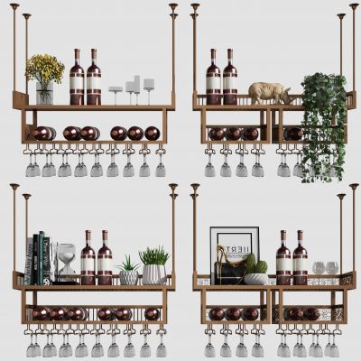 现代轻奢酒架酒柜组合