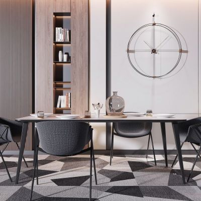 现代餐桌椅组合