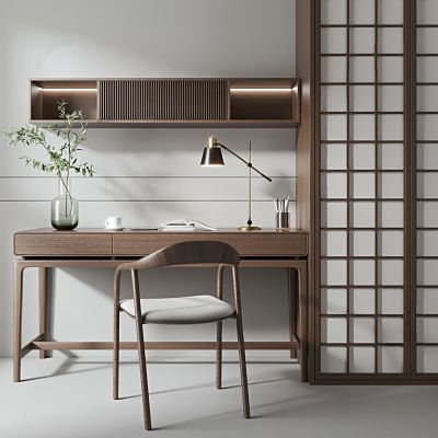 新中式书桌椅组合