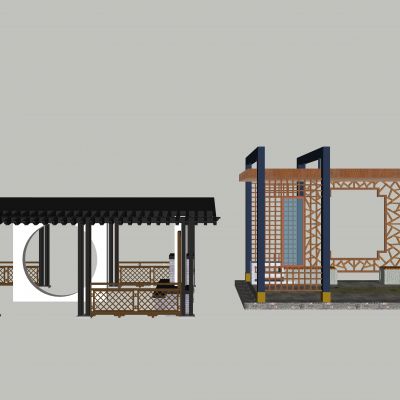中式廊架 凉亭 花架