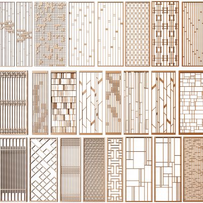 现代金属屏风隔断组合