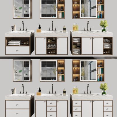 现代卫浴浴室架浴室柜洗手台摆件组合