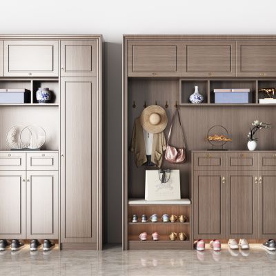 新中式多功能鞋柜 柜子 瓷器 衣服 门板 拉手 鞋子 盒子