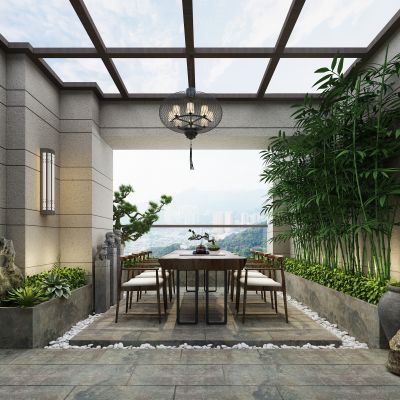 新中式花园阳台