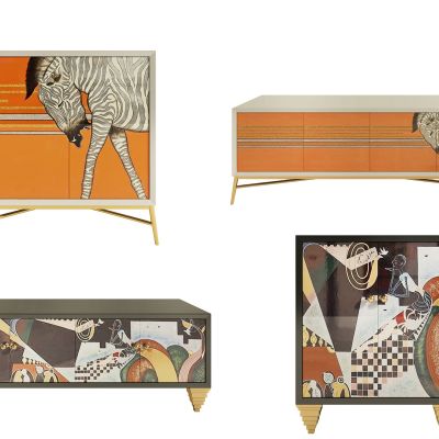 现代北欧边柜电视柜组合