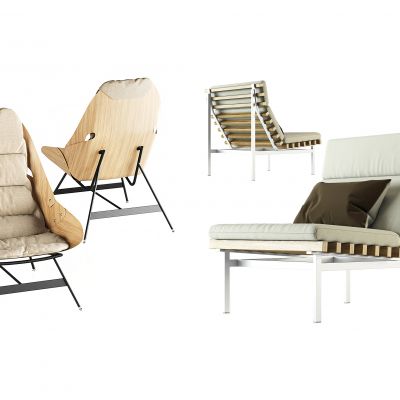 现代户外躺椅单人椅