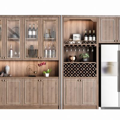 新中式实木酒柜组合