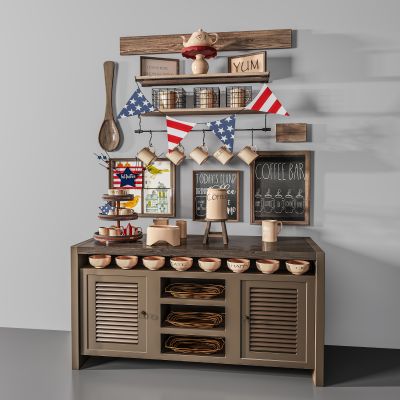 现代工业风餐边柜装饰品摆件