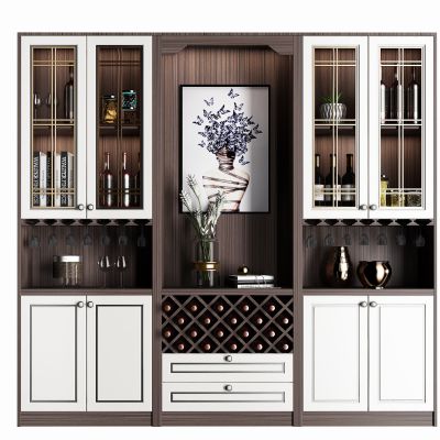 现代实木酒柜组合