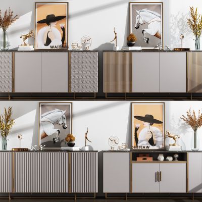 现代轻奢边柜 装饰柜组合