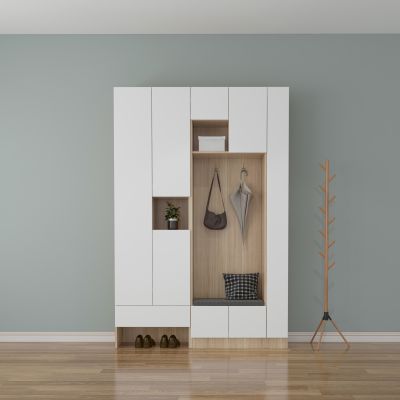 北欧原木色门厅鞋柜