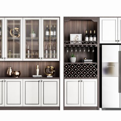 现代实木烤漆酒柜组合