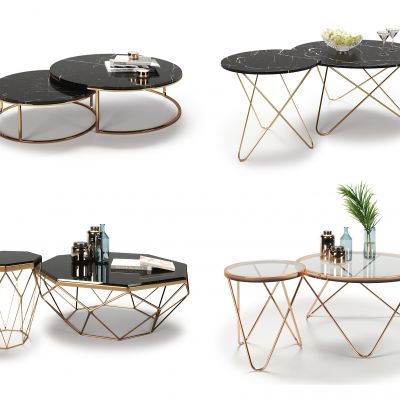 现代轻奢茶几边几组合