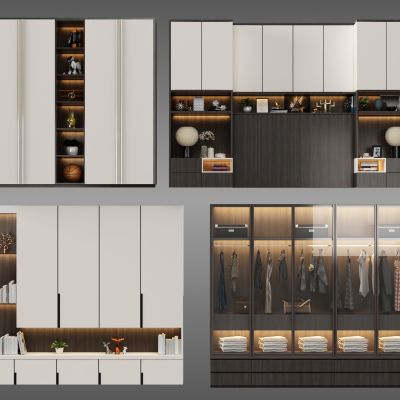 现代衣柜酒柜装饰边柜