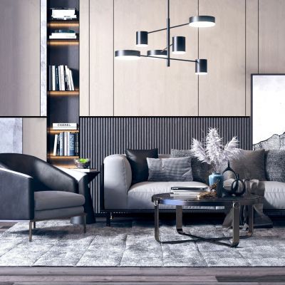 现代沙发茶几组合