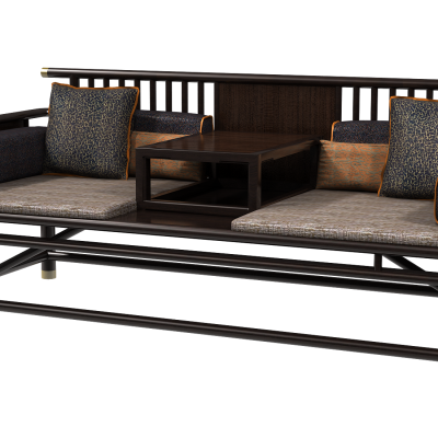 新中式多人沙发