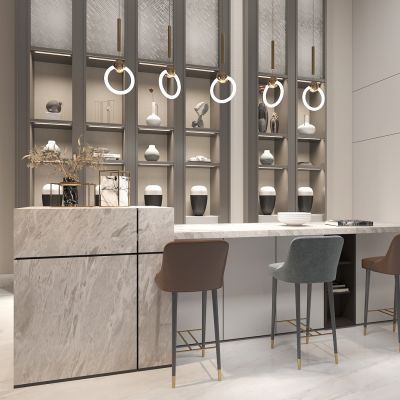 现代茶室前台，茶厅前台，吧台，服务台，接待台，茶叶柜，展示柜