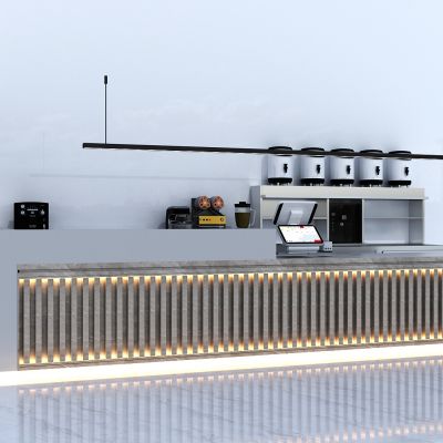 现代奶茶店，甜品店，蛋糕店前台，吧台，服务台，接待台，收银台