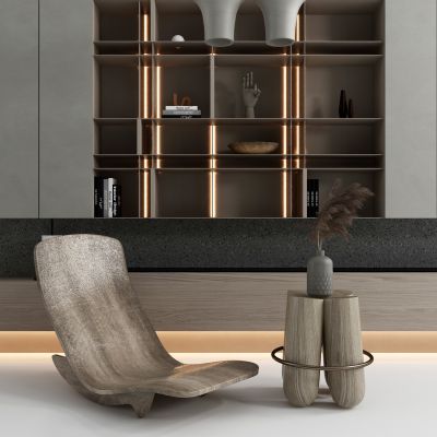 现代躺椅装饰柜