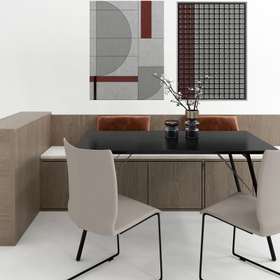 现代卡座桌子组合