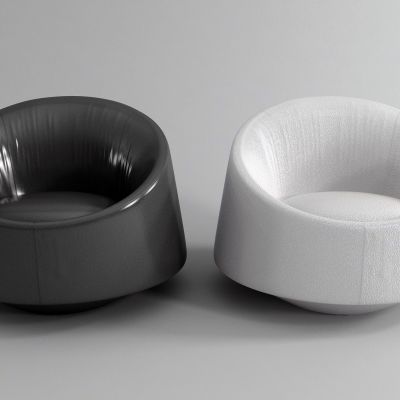 现代皮革单人沙发