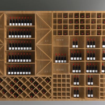 现代实木红酒柜