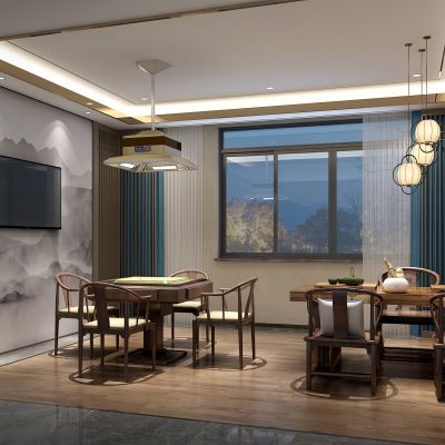 中式棋牌室  娱乐室