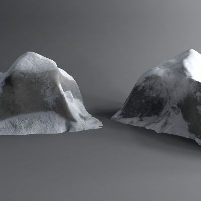 现代雪山 石头