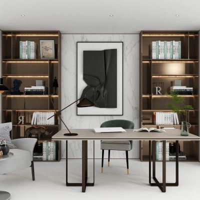 现代轻奢书桌椅