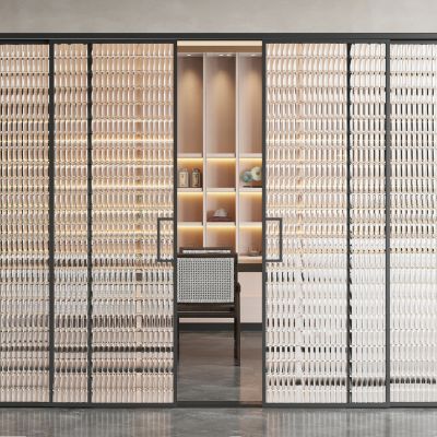 现代玻璃推拉门