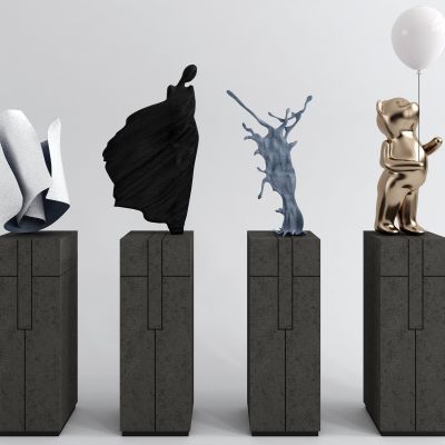 现代雕塑摆件组合