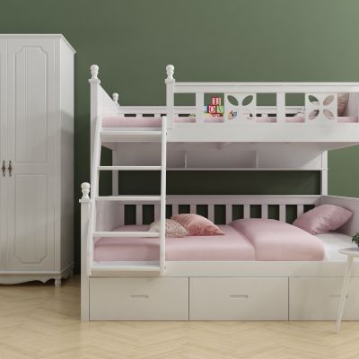 现代双层床 高低床3D模型