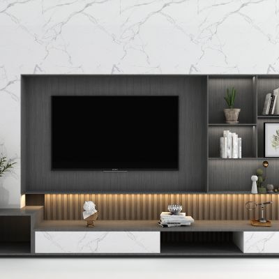 现代轻奢电视背景墙