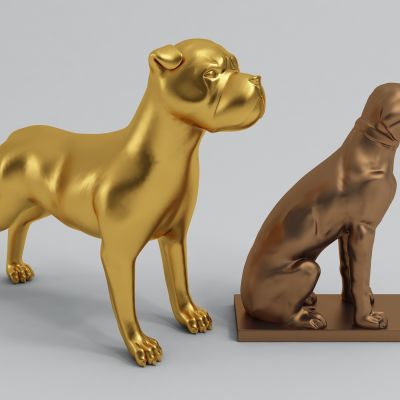 现代狗雕塑
