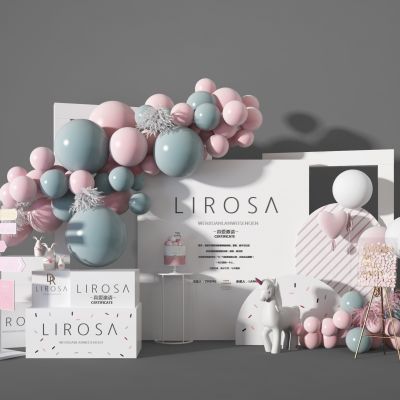 气球组合  装饰墙  展示区 