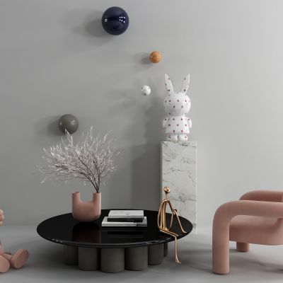 现代椅子茶几组合