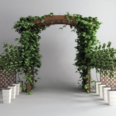 现代院子拱门 廊架 花架