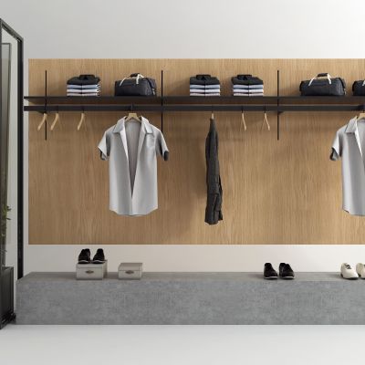 工业风服装店展架