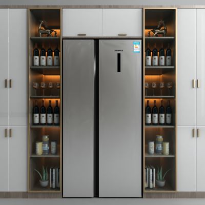 现代酒柜冰箱组合