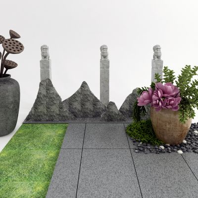 新中式假山干景