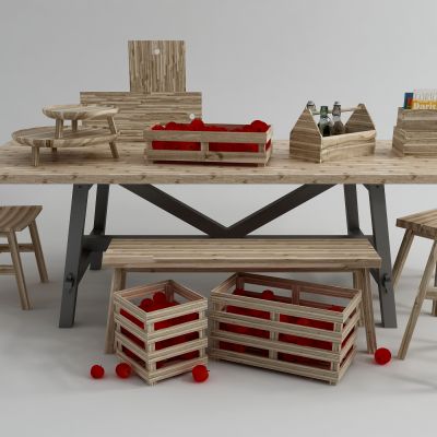 自然风桌椅凳子