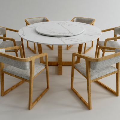 新中式圆形桌椅