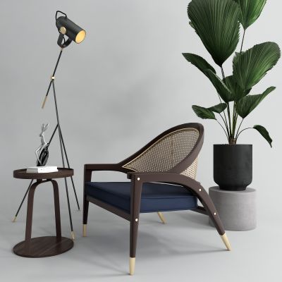 新中式休闲椅落地灯