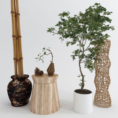 自然风藤编摆件组合