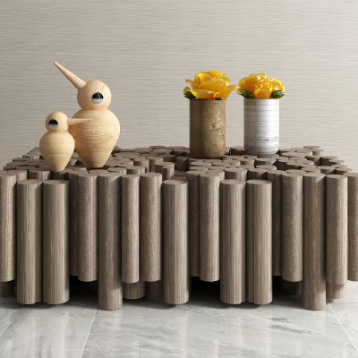 北欧木桩拼接茶几