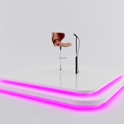 现代吧椅 话筒 唱台