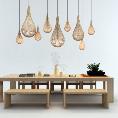 现代自然风吊灯 茶桌 饰品