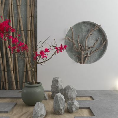 中式干景 干枝 竹干 花艺